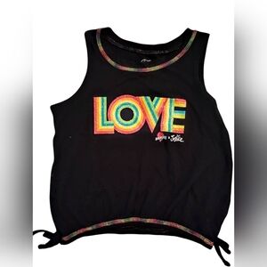 Girls' Black Love Tank Top